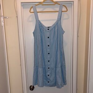 J. Crew Sky Blue Button-Front Mini Dress